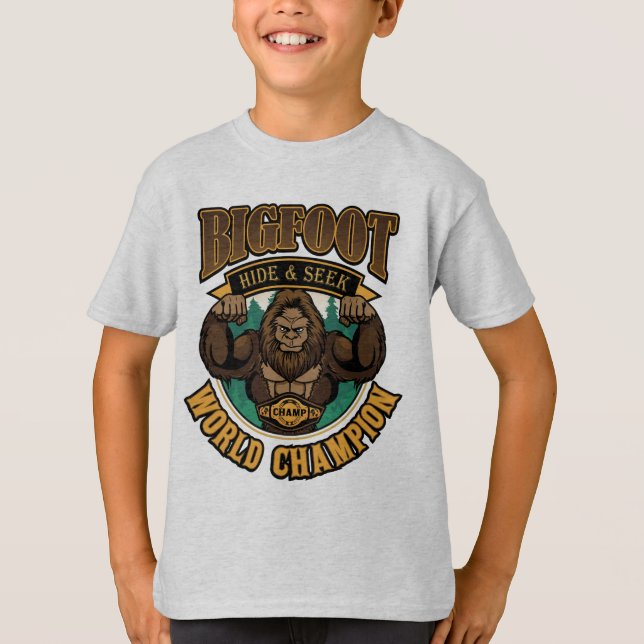 Bigfoot Caché & Chercher T-shirt Champion Boys (Devant)