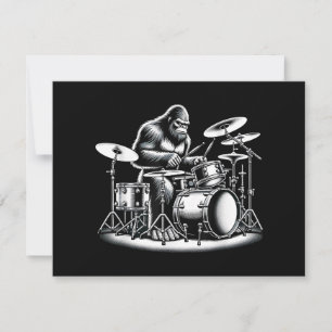 Bigfoot Drummer Sasquatch Jouer Drums Musicien B