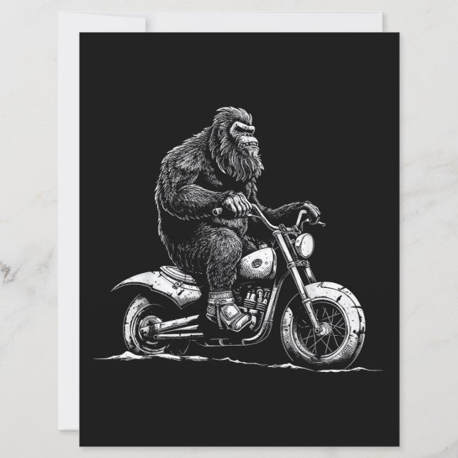 Bigfoot équitation Un Vélo Moto Drôle Sasquatch M (Devant)