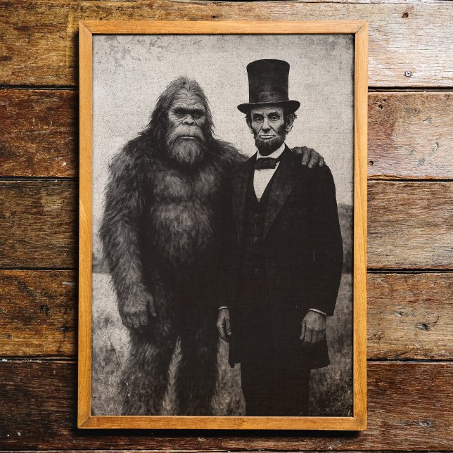 Bigfoot Et Abraham Lincoln Mur Vintage Impression (Créateur téléchargé)