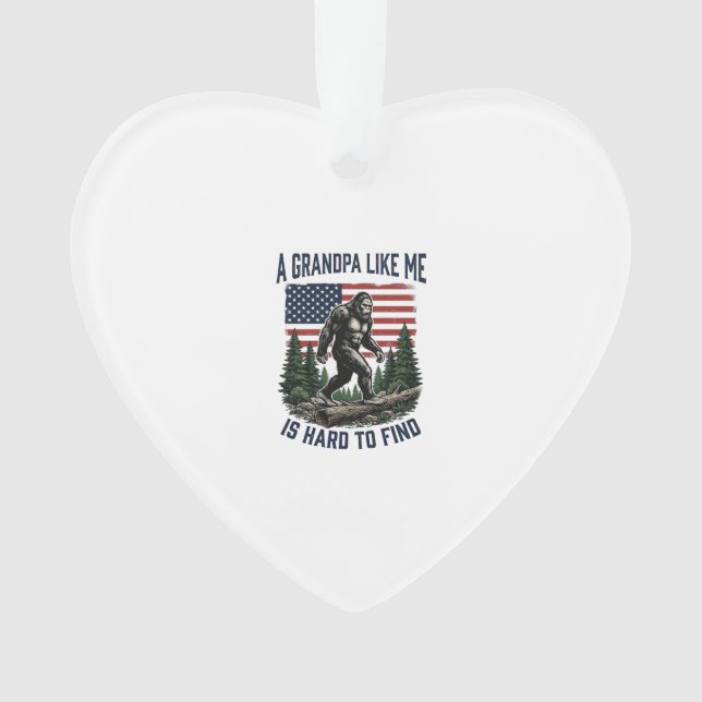 Bigfoot Grandpa Vintage American Flag Shirt Design (devant)