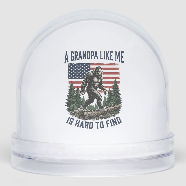 Bigfoot Grandpa Vintage American Flag Shirt Design (Avant)