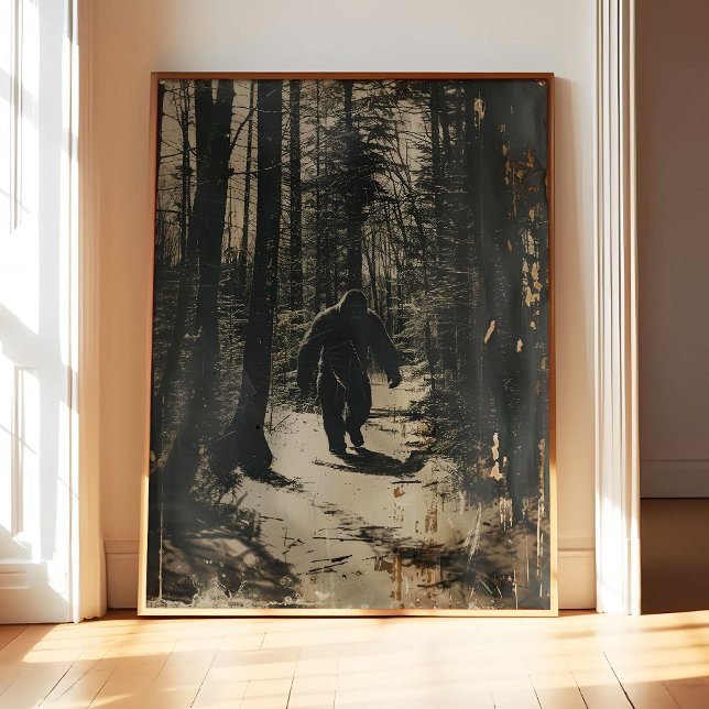 Bigfoot Poster Art Print, Scary Wall Art Painting  (Créateur téléchargé)