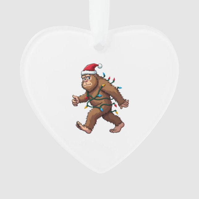 Bigfoot Santa Christmas Tree Lights Xmas Boys Men  (devant)