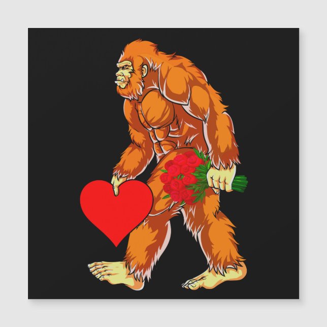 Bigfoot Sasquatch Funny Valentines Jour Amour (Devant)