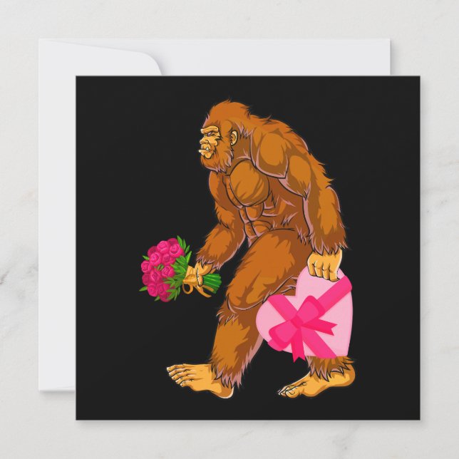 Bigfoot Sasquatch Funny Valentines Jour Amour (Devant)