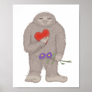 Bigfoot Sasquatch Pourtant dans l'amour Poster étr