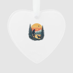 Bigfoot Vintage Chien qui Marche Montagne Coucher