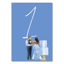 Bijou Bleu Numéro de Table de Réception de Mariage