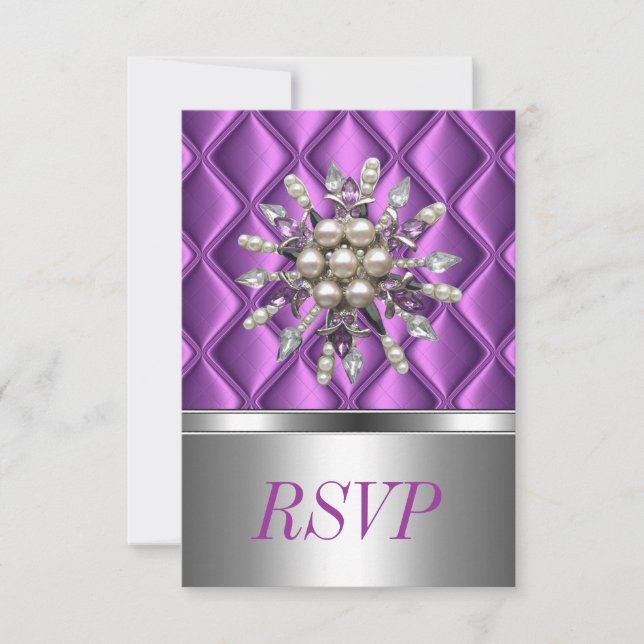 Bijou en cristal mauve argenté RSVP (Devant)