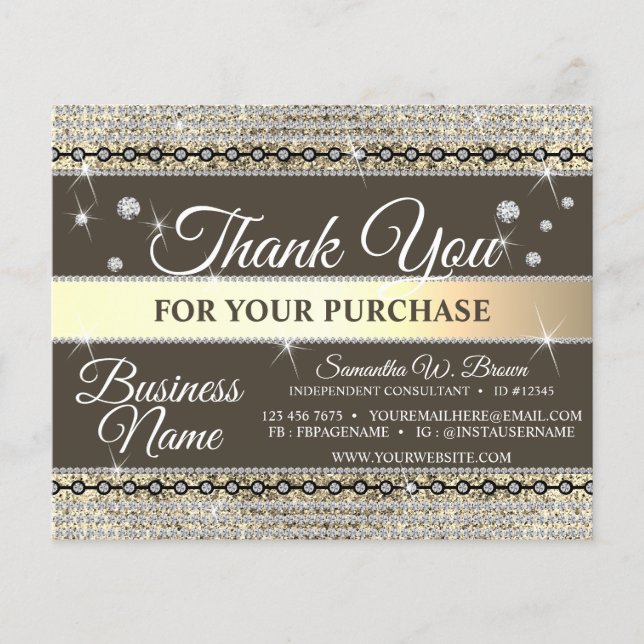 Bijou Merci pour votre commande Diamant Or Brun (Devant)