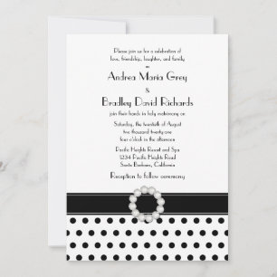Bijou noir blanc Polka Faire-part de mariage