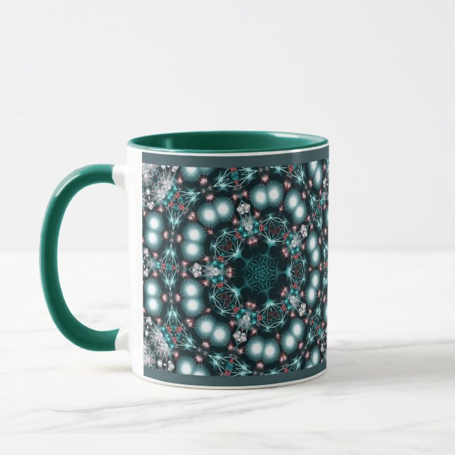 Bijoux : Aqua Green Fractal Jewels Mug (Gauche)