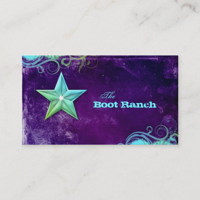 Bijoux bleu pourpre Carte de visite du Texas Star (Devant)