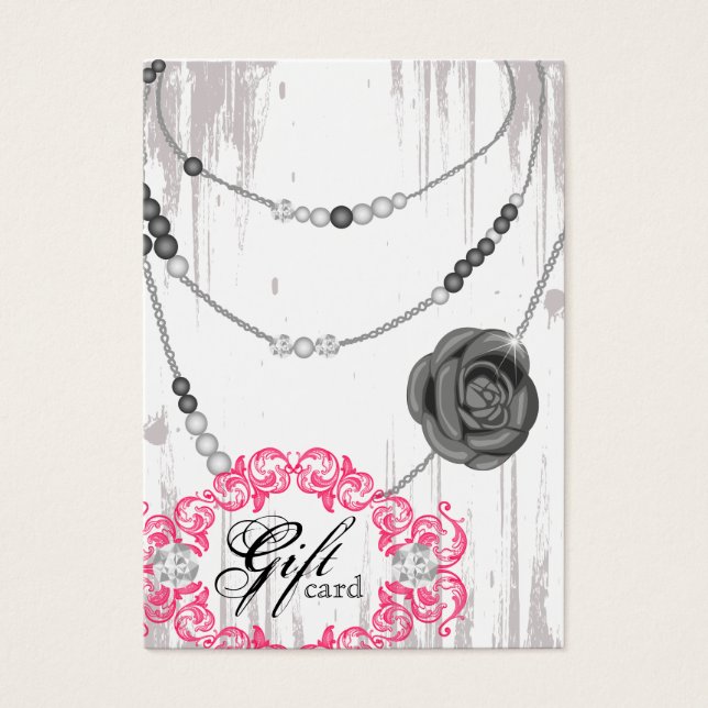 Bijoux carte cadeau Rose collier diamants gris (Devant)