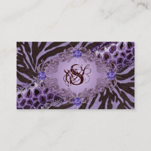 Bijoux Carte de visite animal Zebra Leopard Pur2