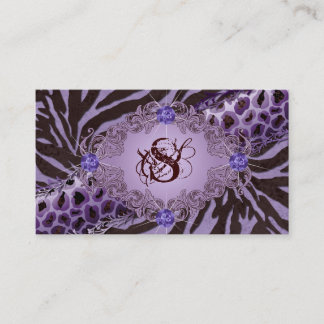 Bijoux Carte de visite animal Zebra Leopard Pur2