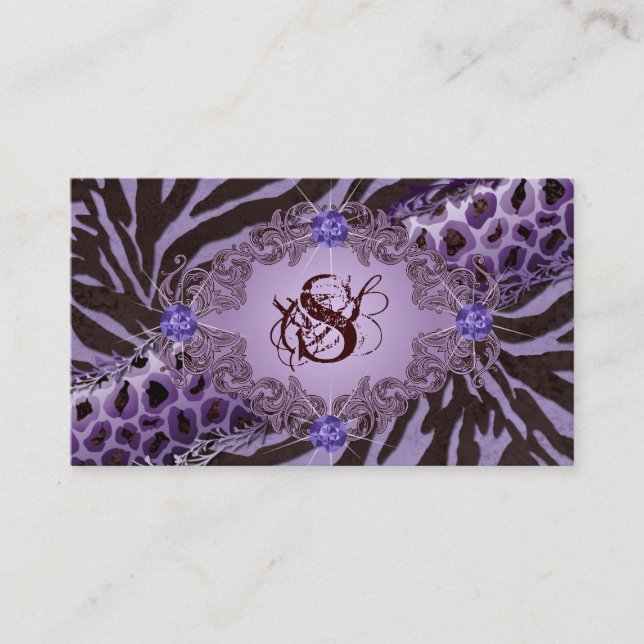 Bijoux Carte de visite animal Zebra Leopard Pur2 (Devant)