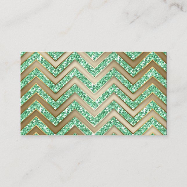 Bijoux Carte de visite Chevron Sparkle Gold Mint (Devant)