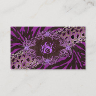 Bijoux Carte de visite mode Zebra Leopard violet