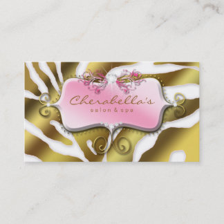 Bijoux Carte de visite rétro Zebra Pink Gold