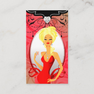 Bijoux Carte de visite Rouge Or Coeur Blonde