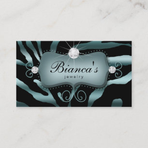 Bijoux Carte de visite Zebra Diamants Turquoises