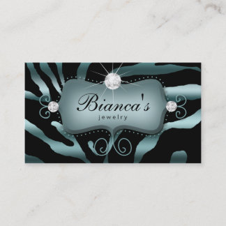 Bijoux Carte de visite Zebra Diamants Turquoises