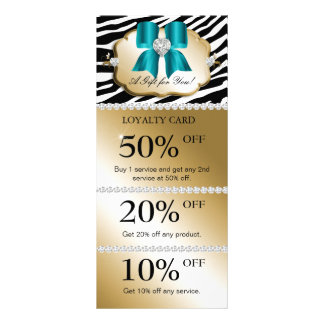 Bijoux Cartes de Marketing Spa Zebra Gold Turquois