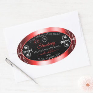 Bijoux chatoyants Ruby Rouge Noir Logo Étiquette