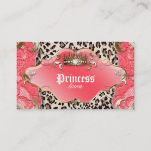 Bijoux de mode Carte de visite Lace Léopard Coral