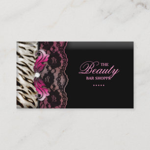 Bijoux de mode Zebra Carte de visite rose dentelle