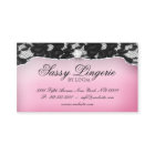 Bijoux en dentelle rose Carte de visite de lingeri