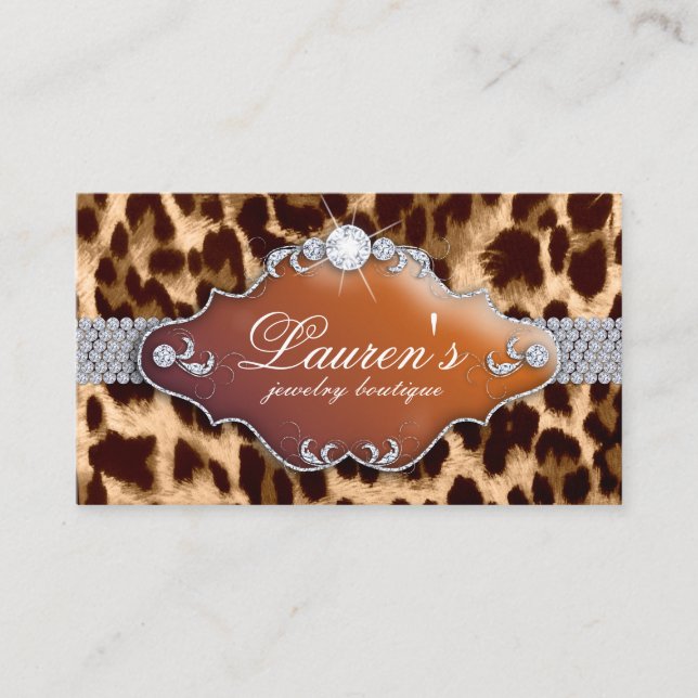 Bijoux Leopard Carte de visite Tannage Brown (Devant)