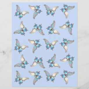 Bijoux Papier papillon Opal et Argent Papier