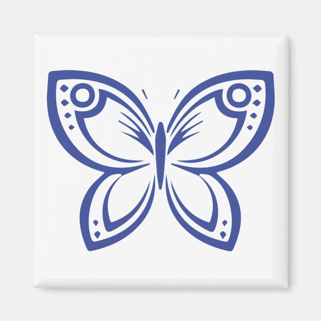 Bijoux Papillons - Plan - Aimant bleu (Devant)