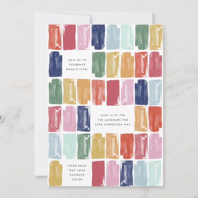 Bijoux peints brillants Invitation de fête d'anniv (Devant)