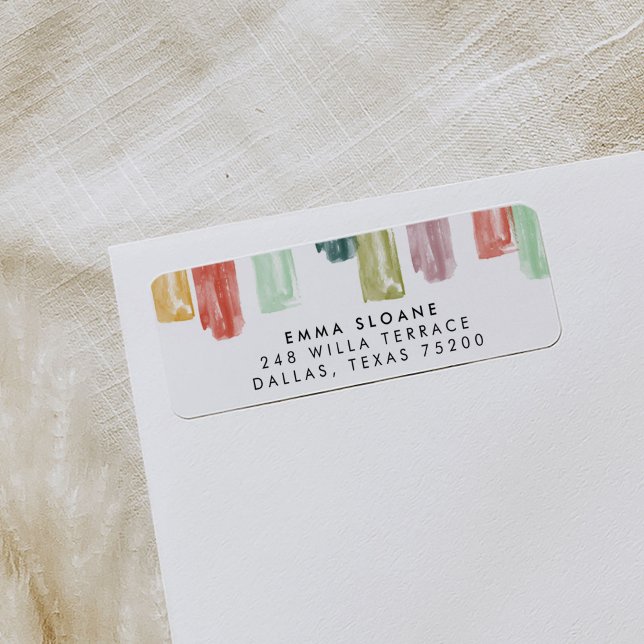 Bijoux peints vintages Retourner les étiquettes d' (Retro color jewels watercolor return address labels.)