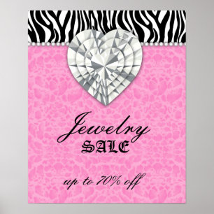 Bijoux Poster Vente léopard Coeur Perle Dentelle r