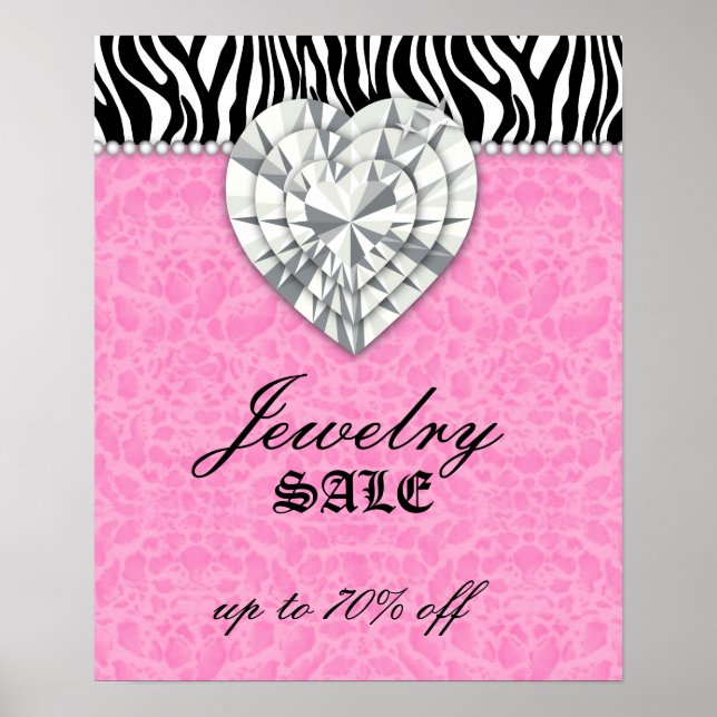 Bijoux Poster Vente léopard Coeur Perle Dentelle r (Devant)