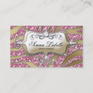Bijoux Sparkle Carte de visite Zebra Gold Pink 5