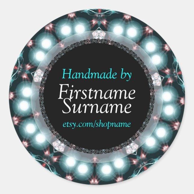 Bijoux turquoises Mandala Artisanat Étiquette Stic (Devant)