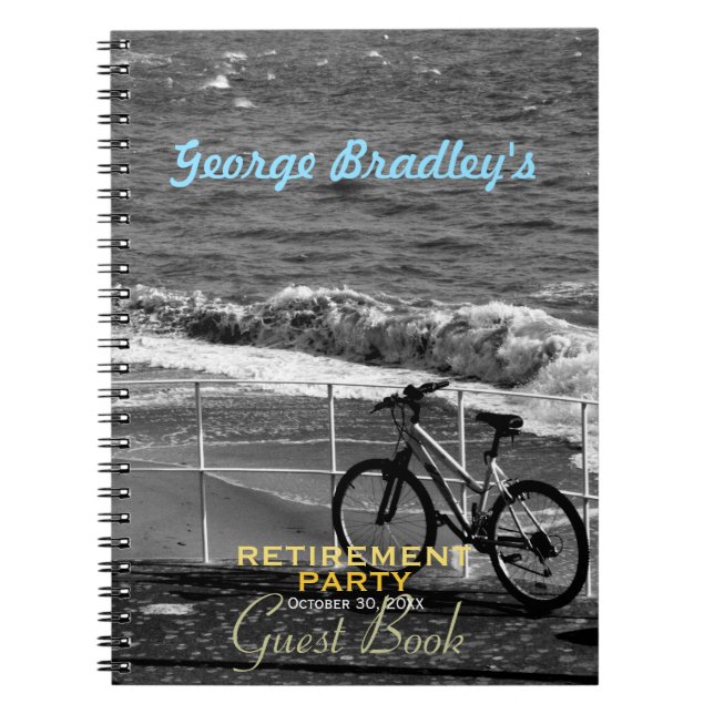Bike and Sea Retirement Party Livre d'invité perso (Devant)