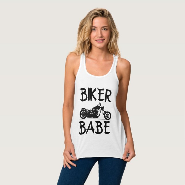 BIKER BABE, T-shirts pour moto dames (Devant entier)