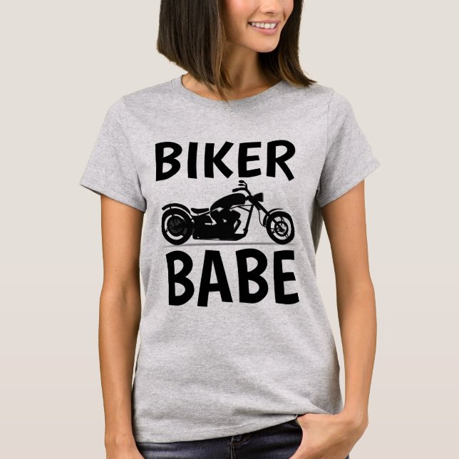 BIKER BABE, T-shirts pour moto dames (Devant)