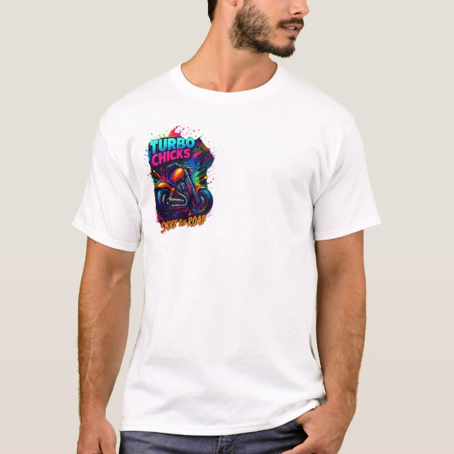 Biker Burn the Road T-Shirt | Motorcycle Rider Tee (Devant)