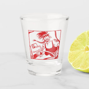 Biker Chick en verre à balle rouge