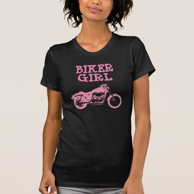 BIKER GIRL, T-shirts pour moto dames (Devant)