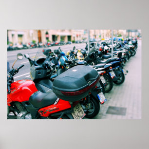 Bikers Row Barcelona, Spain Poster