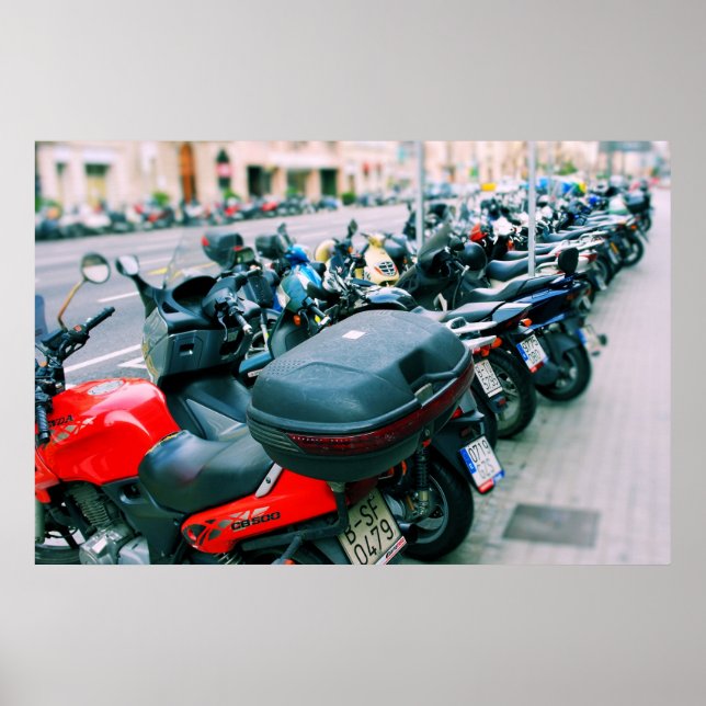 Bikers Row Barcelona, Spain Poster (Devant)